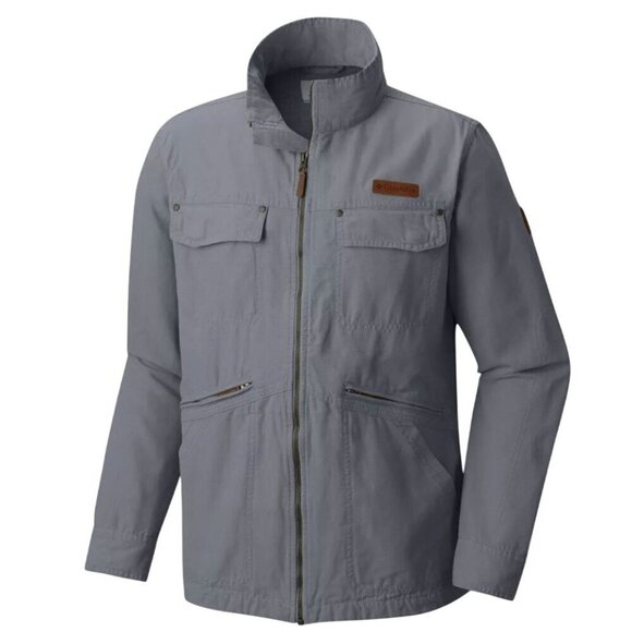 Columbia Other - Men's Columbia "Badger Ridge" Full Zip 100% Cotton Casual Jacket Coat Gray SZ SM